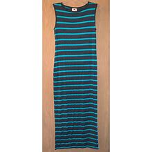 One Clothing Dresses | Sleeveless Striped Maxi Dress | Color: Gray/Green | Size: M