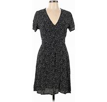 Gap Casual Dress - A-Line V Neck Short Sleeves: Black Dresses - Women's Size 10