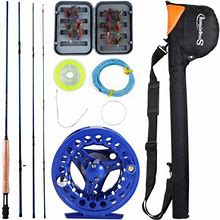 Sougayilang Fly Fishing Rod And 5/6 Fly Reel Combo - Novice Fishing Full Kit For Saltwater Freshwater