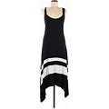 Venus Casual Dress - Midi Scoop Neck Sleeveless: Black Stripes Dresses - Women's Size Medium
