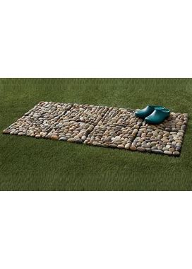 Set Of 8 Outdoor Patio Tiles-Stones, Brown
