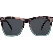 Peepers By Peeperspecs Women's Cape May Reading, Bifocal And Polarized Sunglasses Soft Square, Black Marble/Mint, 2.00 + 2