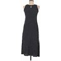 Liz Claiborne Casual Dress - Midi Crew Neck Sleeveless: Black Print Dresses - Women's Size 6 Petite