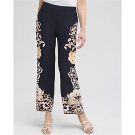 Women's Floral Wide Leg Soft Pants In Navy Blue Size 6 | Chico's, Coastal Style
