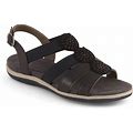 David Tate Extra Wide Width Quan Sandal | Women's | Black Leather | Size 8.5 | Sandals | Ankle Strap | Fisherman