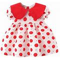 Szxzygs Summer Dresses For Women 2024 Midi With Sleeves Infant Baby Girls 6M-3Y Short Sleeve Dot Printed Princess Dress Easter