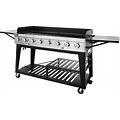 Royal Gourmet 8-Burner Gas Grill, 104,000 BTU Liquid Propane Grill, Independently Controlled Dual Systems, Outdoor Party Or Backyard BBQ, Black