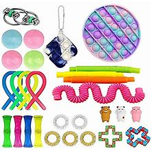 28 Pack Sensory Toys Set, Relieves Stress And Anxiety Fidget Toy For Children Adults, Toys Assortment For Birthday Party Favors, School Classroom Rewards, Carnival Prizes, Goodie Bag Fillers (E)