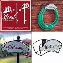 Americana 125 ft. Galvanized Welcome Water Hose Holder Hanger | Coated Length