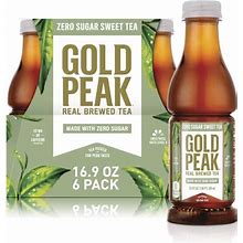 Gold Peak Zero Sugar Diet Iced Tea Drink, 16.9 Fl Oz, 6 Pack