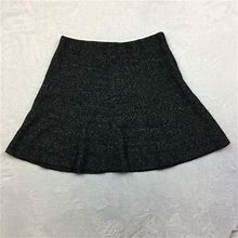 Loft Dresses | Ann Taylor Loft Mini Flowy Skirt Mp Womans Petite Black Knit Tweed Elastic Waist | Color: Black/White | Size: Mp