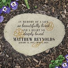 Personalized Beautiful Life Flat Garden Stone, Custom Memorial Garden Stone, In Memory Of, Memorial Gift, Sympathy, Loss Of Loved One Gift