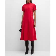 Proenza Schouler Button-Side Short-Sleeve Poplin Midi Shirtdress, Red, Women's, 6, Casual & Work Dresses Shirtdresses Button-Down Shirt Dresses