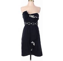 Lilly Pulitzer Cocktail Dress - Mini Strapless Sleeveless: Black Solid Dresses - Women's Size 4