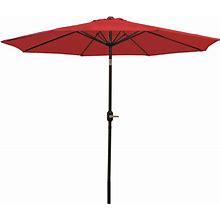 9 ft Aluminum Patio Umbrella With Tilt And Crank - Red By Sunnydaze