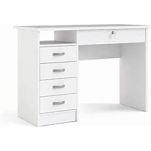 Tvilum Desk With 5 Drawers, White