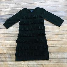 Gap Dresses | Girls Gap Black Knit Dress W/Frills! Size 10 | Color: Black | Size: 10G