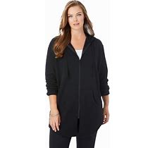 Roaman's Women's Plus Size Fleece Zip Hoodie Jacket