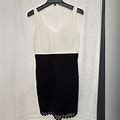 Loft Dresses | Ann Taylor Loft Petite Black & White Lace Trim Skirt Solid Bodice Tank Dress 2P | Color: Black/White | Size: 2P