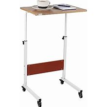 Mind Reader Woodland Collection, Mobile Sit/Stand Laptop Desk Adjustable, Lockable Casters, Portable, 21.75" L X 15.75" W X 33" H, Medium, Brown