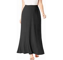 Jessica London Women's Plus Size Wrinkle Resistant Pull-On Elastic Knit Maxi Skirt