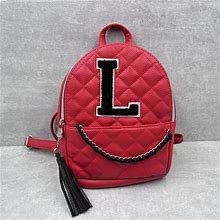 Justice Initial L Quilted Mini Backpack Ladybug Red