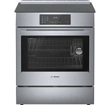 Bosch Benchmark Series 30-In Smooth Surface Glass Top 4 Elements 4.6-Cu Ft Self-Cleaning Convection Oven Slide-In Electric Range (Stainless Steel)