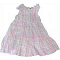Oshkosh B'gosh Dresses | Vtg Oshkosh B'gosh Pastel Plaid Tiered Dress 4T | Color: Pink/White | Size: 4T (Girl)