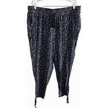 Lane Bryant Pants & Jumpsuits | Lane Bryant Women Plus 18/20 Blue/White Drawstring Elastic Waist Tie Ankle Pants | Color: Blue | Size: 18