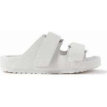 Birkenstock Tekla Uji Shearling-Lined Suede Sandals - White - Leather Sandals Size EU 42