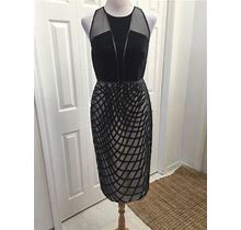 Noir Sachinbabi Khloe Black Silk Sheer Illusion Shift Dress 6 $695