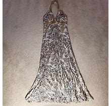 Nordstrom Dresses | Nina Austin Leopard Print Beaded Halter Top Gown | Color: Brown/Tan | Size: L