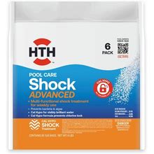 HTH Swimming Pool Advanced Shock - 4-In-1 Chlorine Shock For Salt And Chlorine Pools - 6 Pack, 16 Oz. Bags | 52036