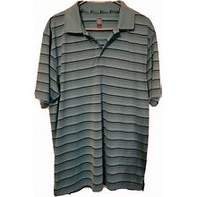 PGA Tour Golf Mens Short Sleeve Collared Polo Shirt XL . Aqua With Black