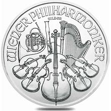 2022 Austrian Philharmonic Fine Silver 999 Coin One 1 Ounce Oz BU Capsule