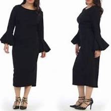 Ella Samani Dresses | Womens Ella Samani Bell Sleeve Dress. Size 3X | Color: Black | Size: 3X
