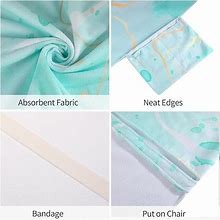 Watercolor Beach Chair Towel Cover With Side Pockets Thick And Quick Dry Chaise Lounge Towel Cover Sun Lounger Pool Chair Towel Cover (Teal Green)