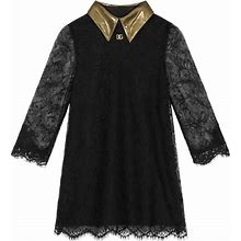 Dolce & Gabbana Kids Long-Sleeve Lace Dress - Black