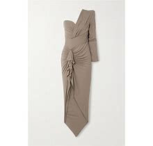 ALEXANDRE VAUTHIER Asymmetric One-Sleeve Ruffled Stretch-Jersey Maxi Dress - Women - Gray Dresses - L