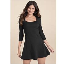 Women's Fit And Flare Dress - Black, Size S By Venus