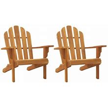 Vidaxl Adirondack Chair Patio Lawn Chair Weather Resistant Solid Wood Teak