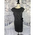 The Limited Gray Knit Cap Sleeves Knee Length Cocktail Sequin Dress