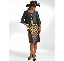 Sophisticated Safari Jacket Dress By Dorinda Clark-Cole In Black & White In Size 16 - Especially Yours® Clothing