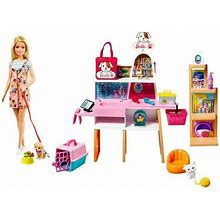 Barbie DOLL 11.5 Inch And Pet Boutique Playset With 4 Pets, Color-Changing