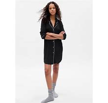 Women's Modal Pj Shirtdress By Gap True Black Petite Size S