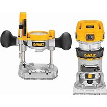 DEWALT DWP611PK 1.25 HP Max Torque Variable Speed Compact Router Combo Kit With LED's W/ DNP618 Edge Guide For Fixed Base Compact Router