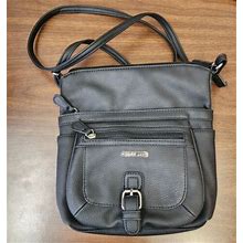 Multisac Black Shoulder/ Crossbody Purse Bag Zipper Pockets Faux