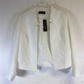 Black Label By Evan-Picone Woman's Suit Jacket White Long-Sleeved Size