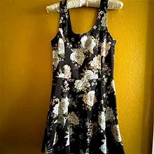 Divided Dresses | Black Floral Swing Dress | Color: Black | Size: 8
