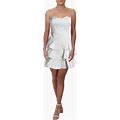 $149 NWT Calvin Klein Womens Ivory Satin Ruffled Semi Formal Dress 2 Tse06